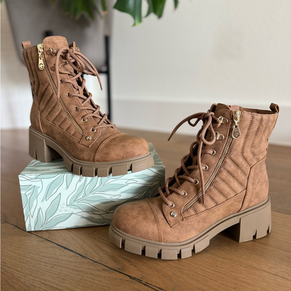 G by Guess Tan Lace-Up Boots
